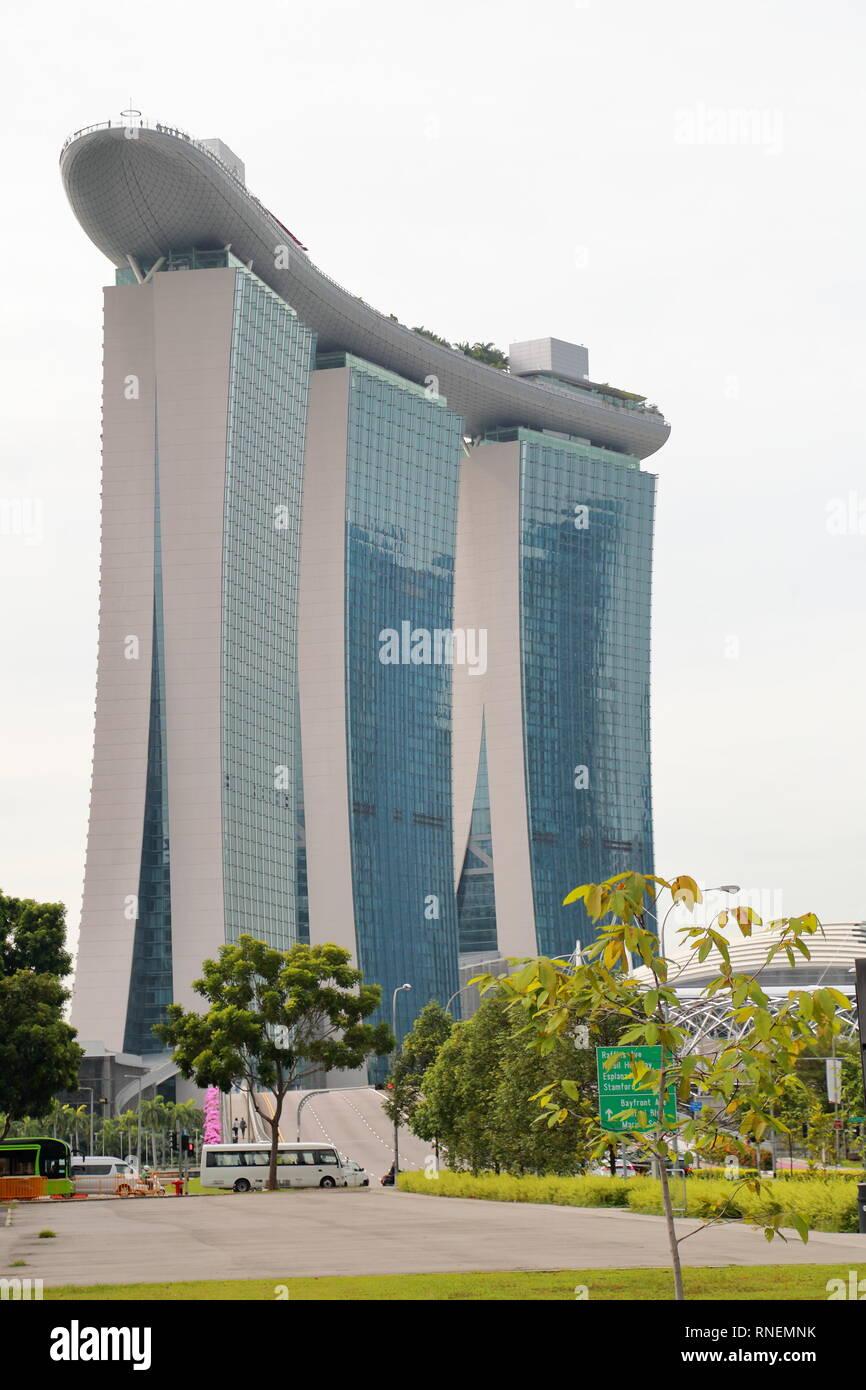 Famosa in tutto il mondo Marina Beach Sands Hotel in Singapore Foto Stock
