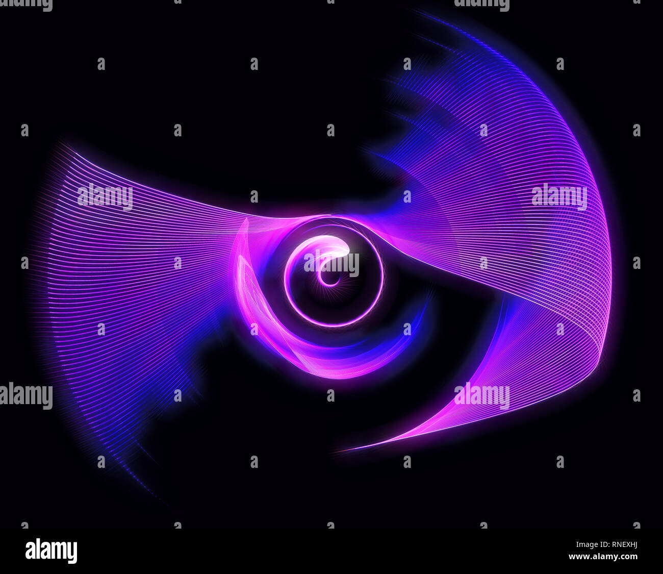 Sfondo tecnologico - spirale incandescente - computer-immagine generata Foto Stock