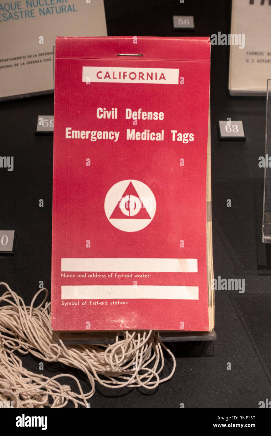Californian Difesa Civile medica di emergenza Tags, Nevada, Stati Uniti. Foto Stock