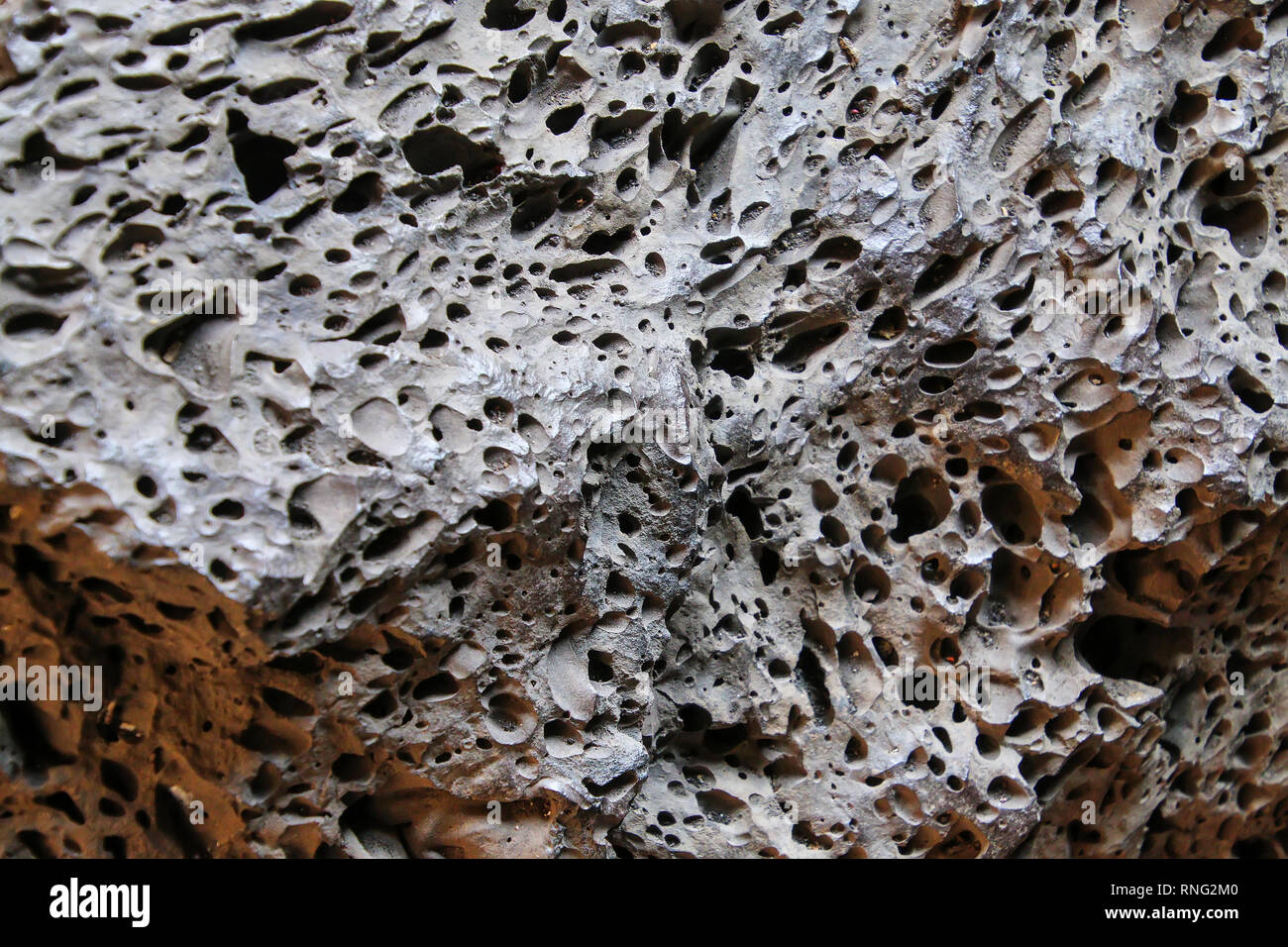 Close-up di rocce basaltiche, i crateri della luna monumento nazionale, Idaho, Stati Uniti d'America Foto Stock