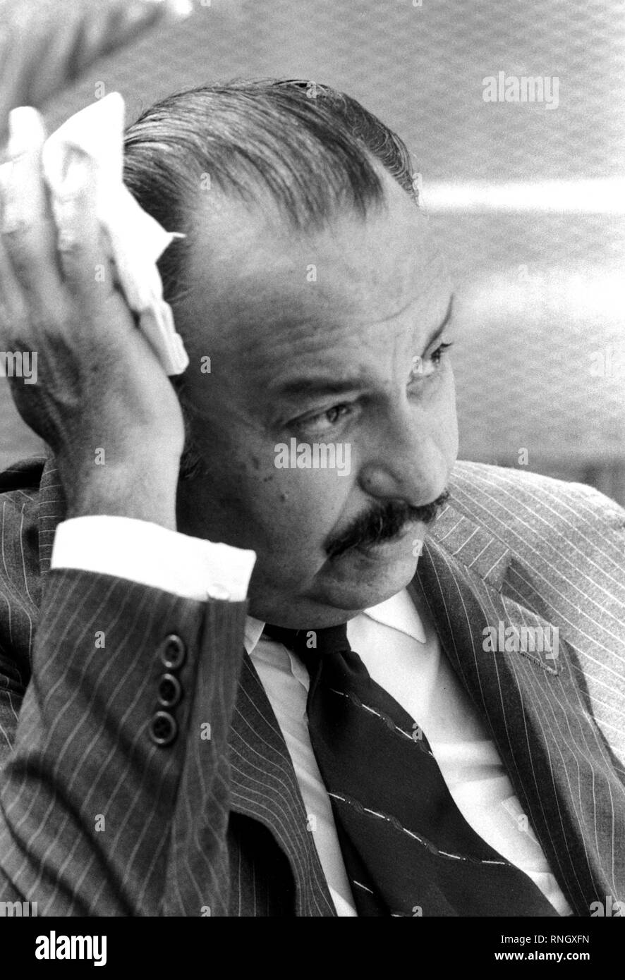 Il Presidente nicaraguense Anastasio ' ' Tachito Somoza Debayle, in esilio a Miami in Florida. Somoza fu assassinato in Asunción, Paraguay il 17 settembre 1980 dopo aver rinunziato come presidente e in fuga verso il primo negli Stati Uniti e poi il Paraguay. Foto Stock