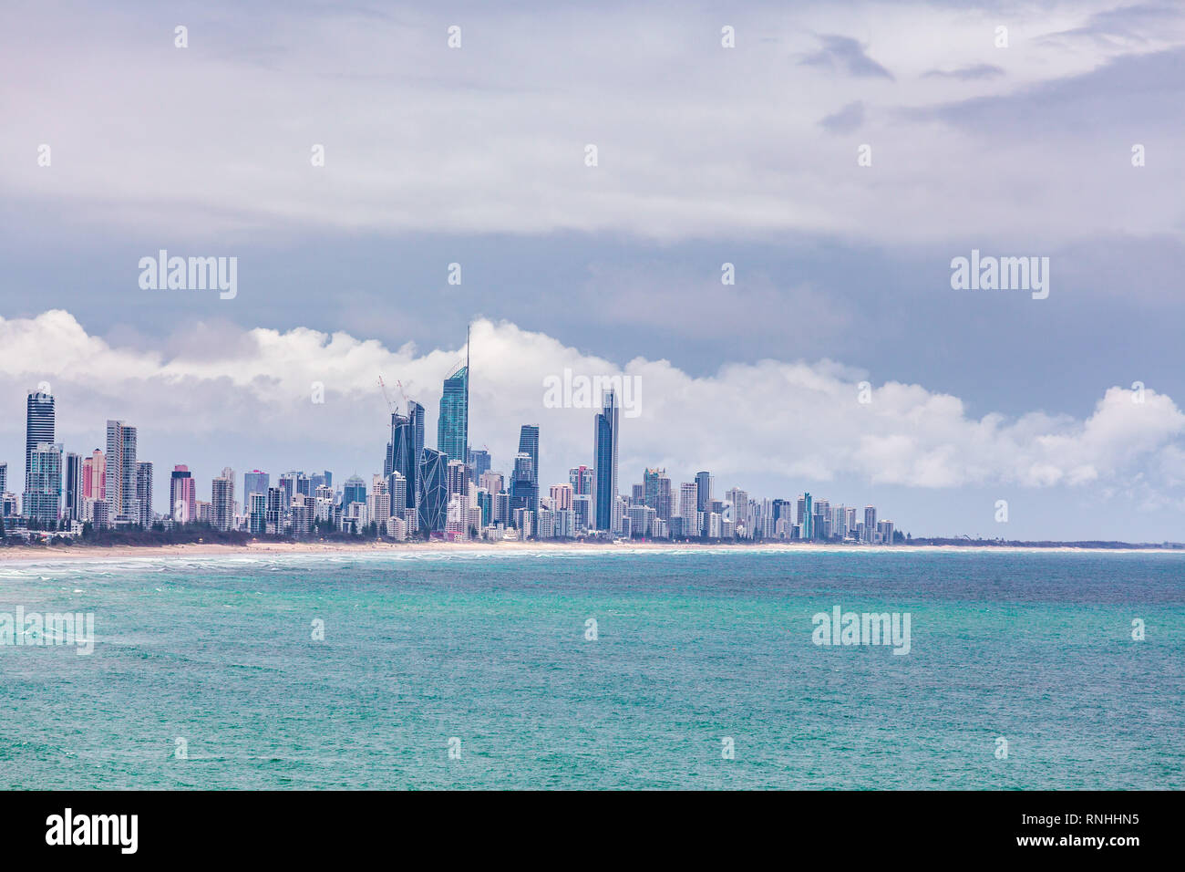 Surfers Paradise grattacieli sulla Gold Coast, QLD, Australia Foto Stock