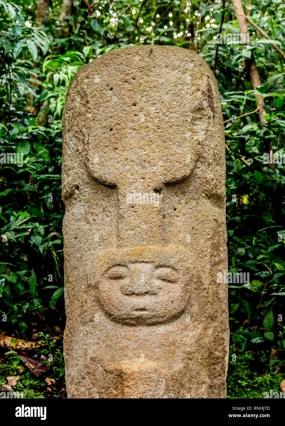 Scultura precolombiana, San Agustin parco archeologico, Dipartimento di Huila, Colombia Foto Stock