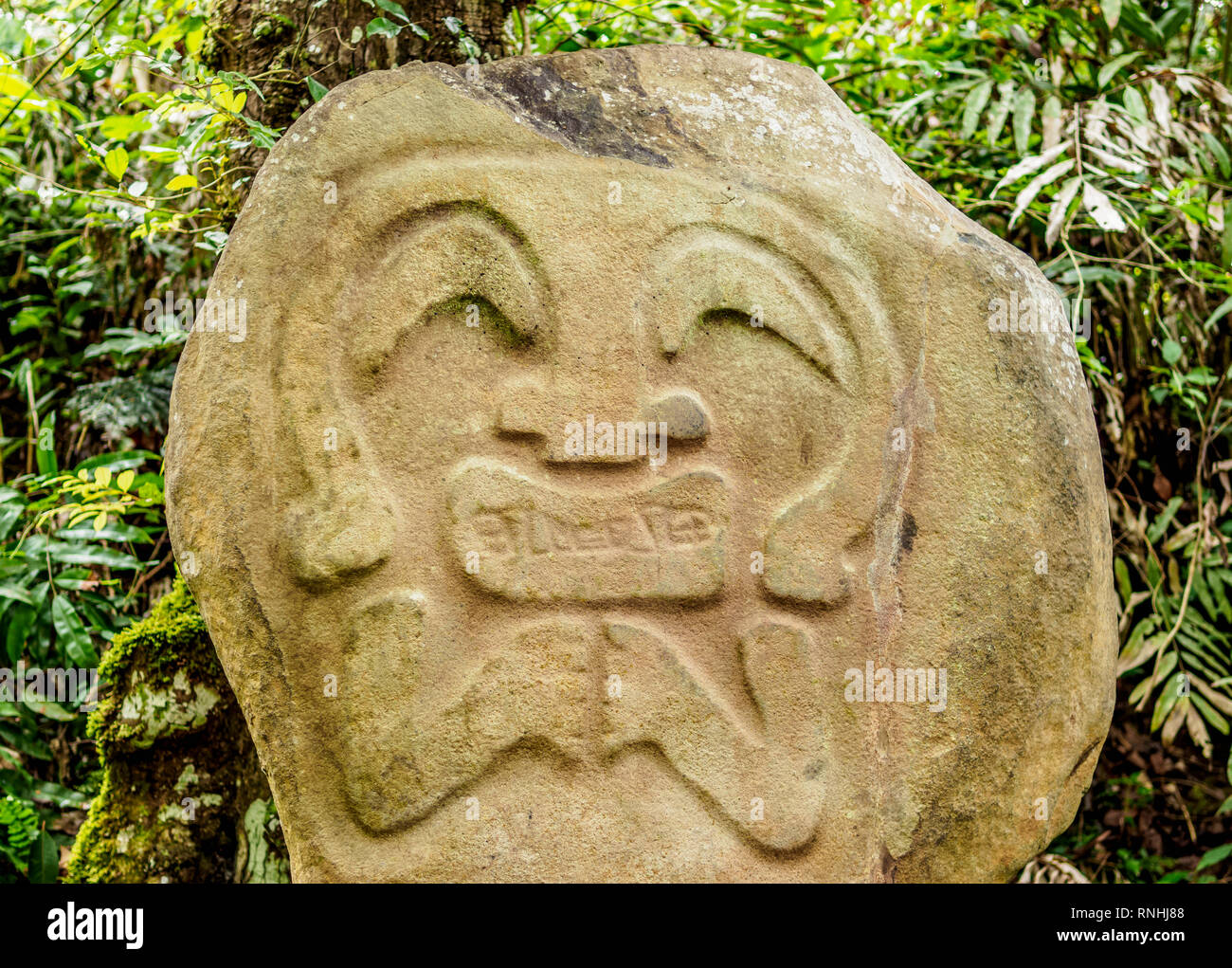 Scultura precolombiana, San Agustin parco archeologico, Dipartimento di Huila, Colombia Foto Stock