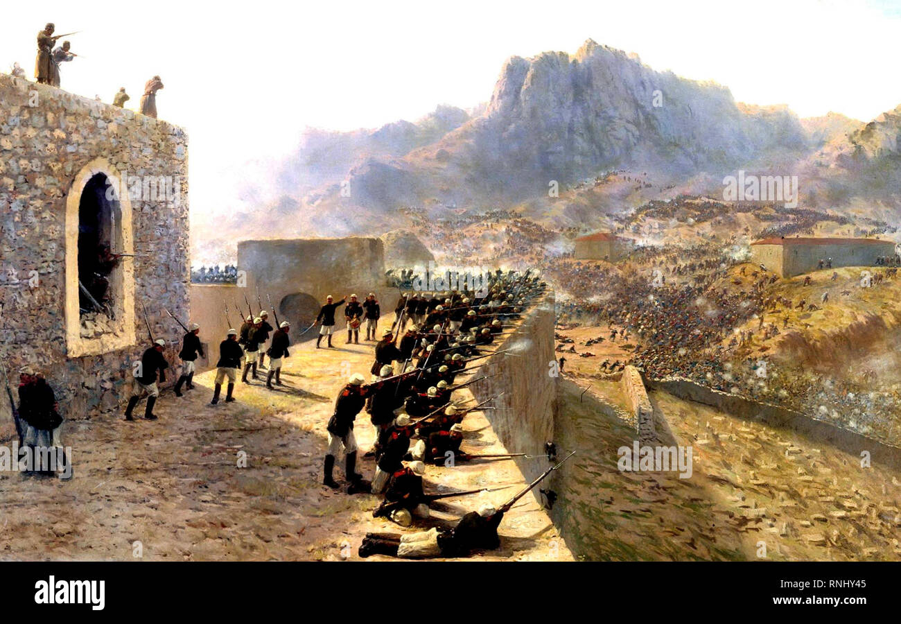 La repulsione della fortezza Bajazet assalto Giugno 8, 1877 - Lev Lagorio, 1891. Foto Stock