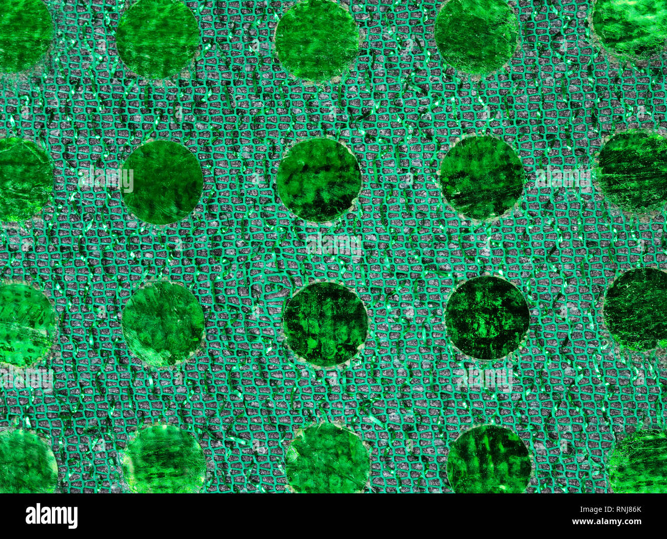 Bright Green Dots per San Patrizio giorno background in pieno il formato del frame Foto Stock