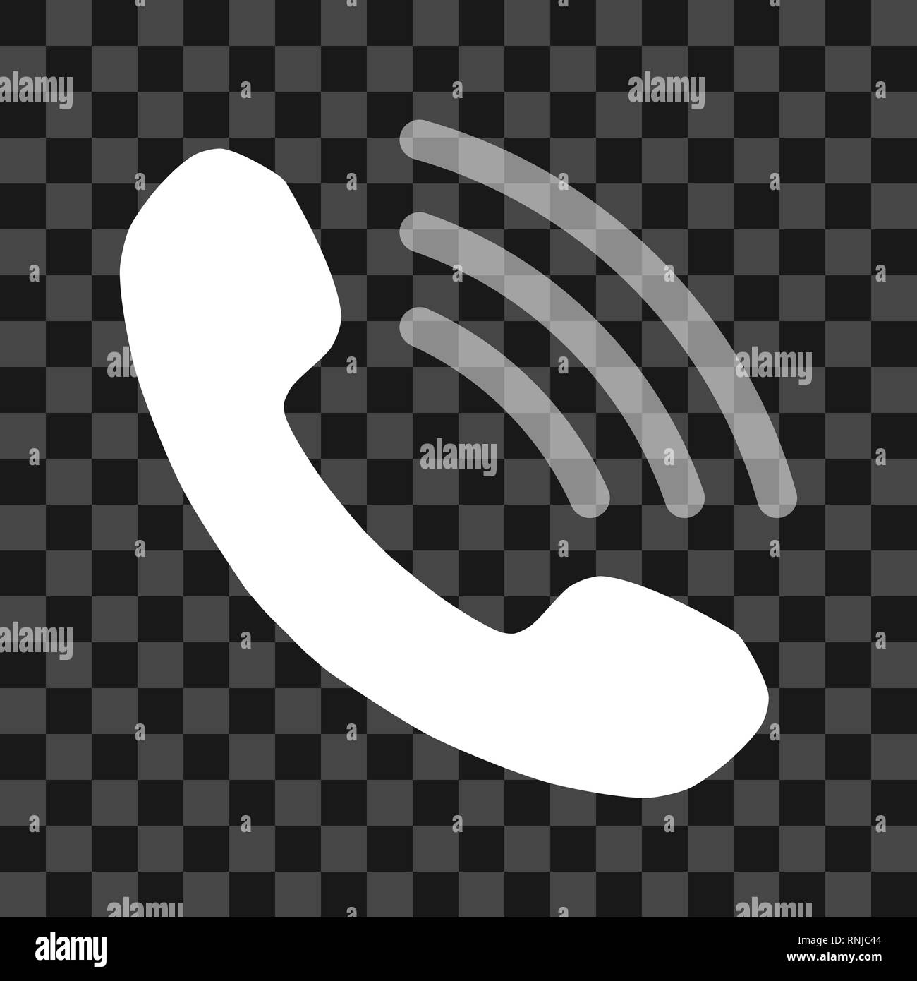 Telefono cellulare con le onde trasparenti icona di simbolo - bianco semplice, isolato - illustrazione vettoriale Illustrazione Vettoriale