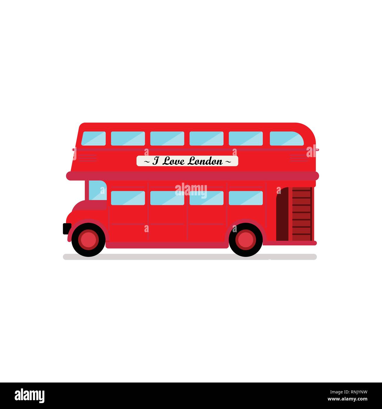 London city bus illustrazione vettoriale. Isolato su sfondo bianco Illustrazione Vettoriale