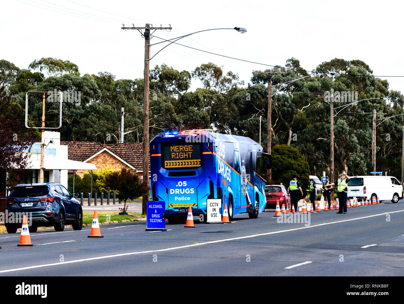 Victoria polizia farmaco stradale Alcool test in paese Victoria Foto Stock