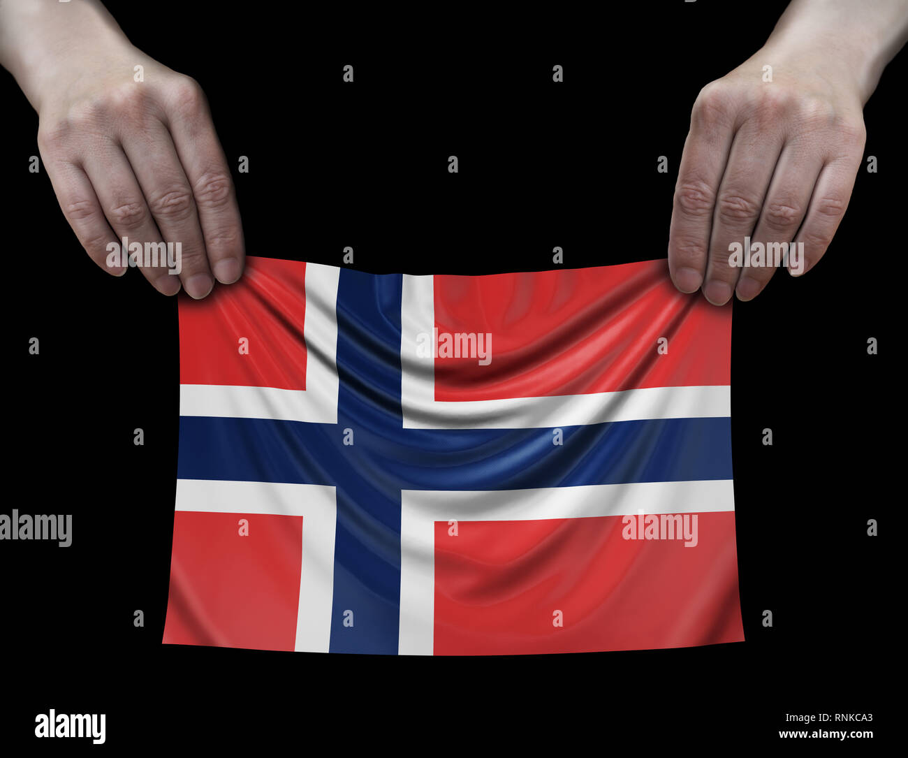 Mani con bandiera Foto Stock