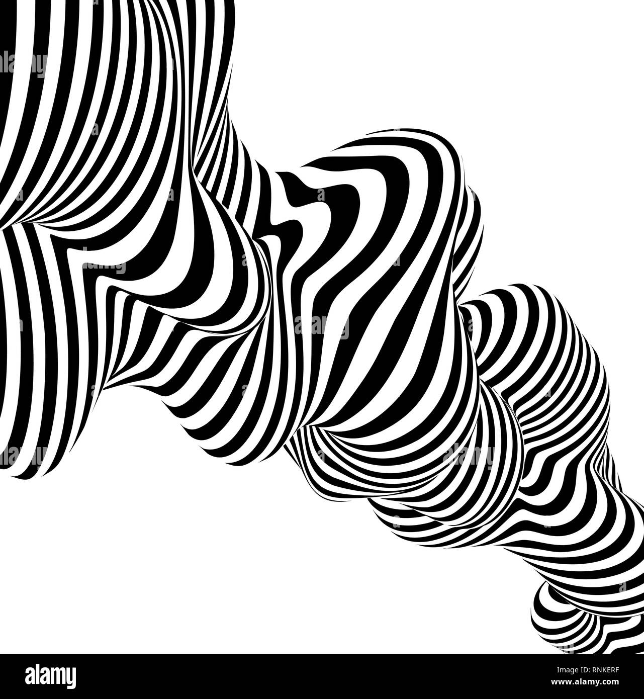 Abstract sfondo striato wave design in bianco e nero la linea. Illustrazione Vettoriale Illustrazione Vettoriale