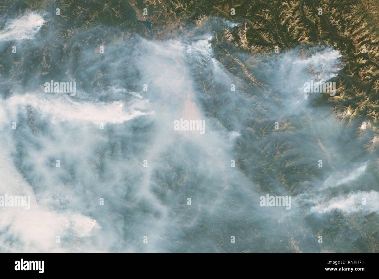 Il 5 settembre 2017, la Nazionale interagenzie Centro antincendio ha riferito che 81 grandi incendi sorgevano attraverso gli Stati Uniti, soprattutto nel nord-ovest. Foto Stock