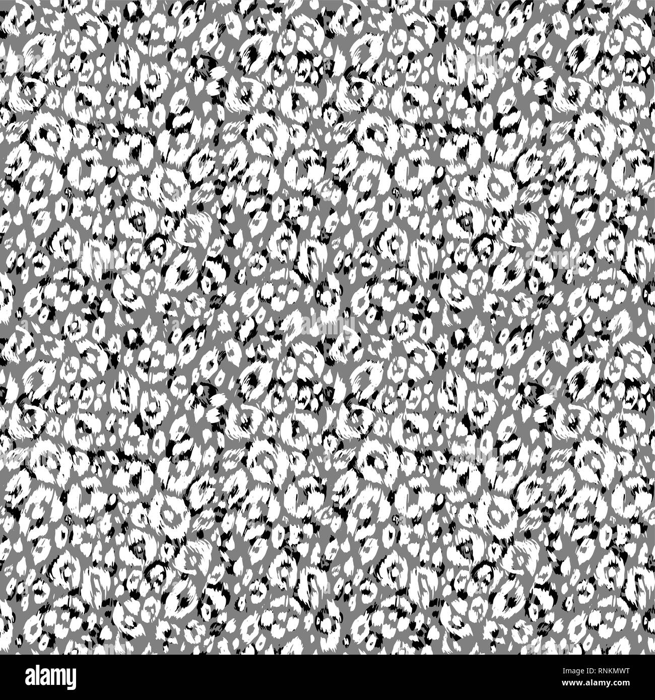 Abstract animale texture monocromatica. Spotterd seamless pattern. Illustrazione Vettoriale