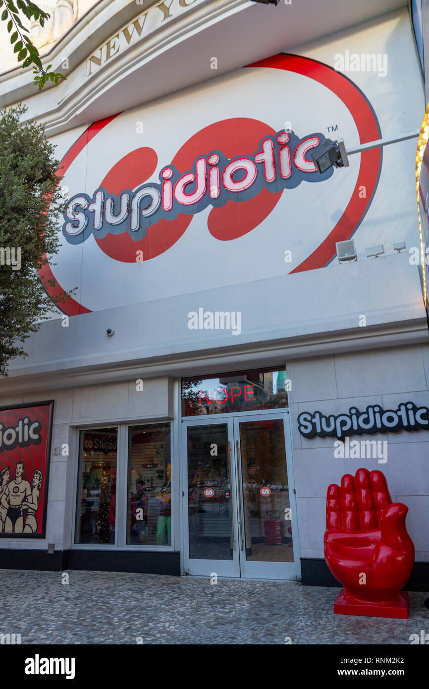 Il negozio Stupidiotic sulla Strip di Las Vegas, Nevada, Stati Uniti. Foto Stock