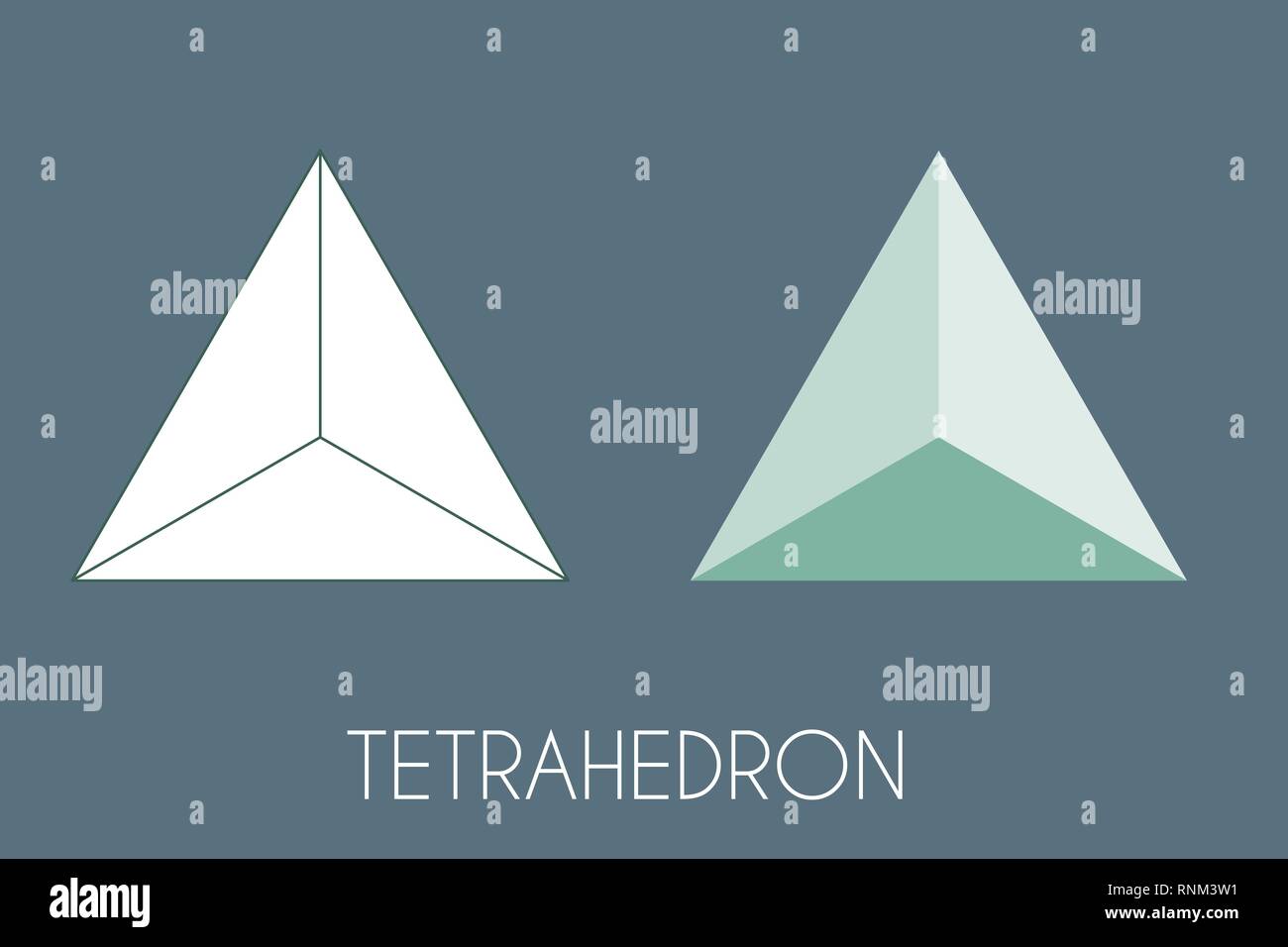 Tetrahedron solido platonico. Geometria Sacra illustrazione vettoriale Illustrazione Vettoriale