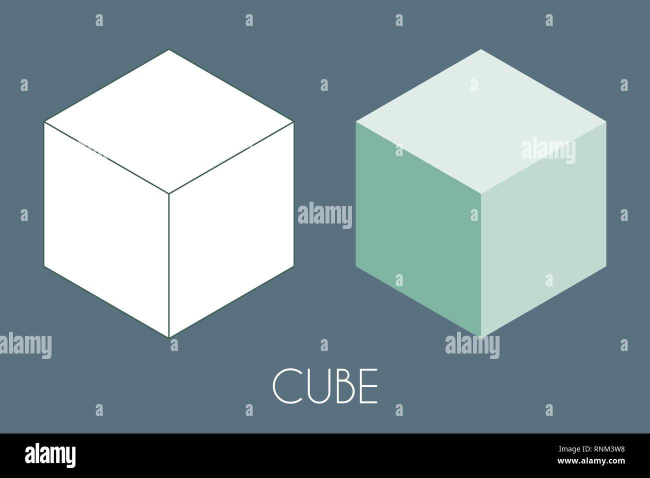 Cubo solido platonico. Geometria Sacra illustrazione vettoriale Illustrazione Vettoriale