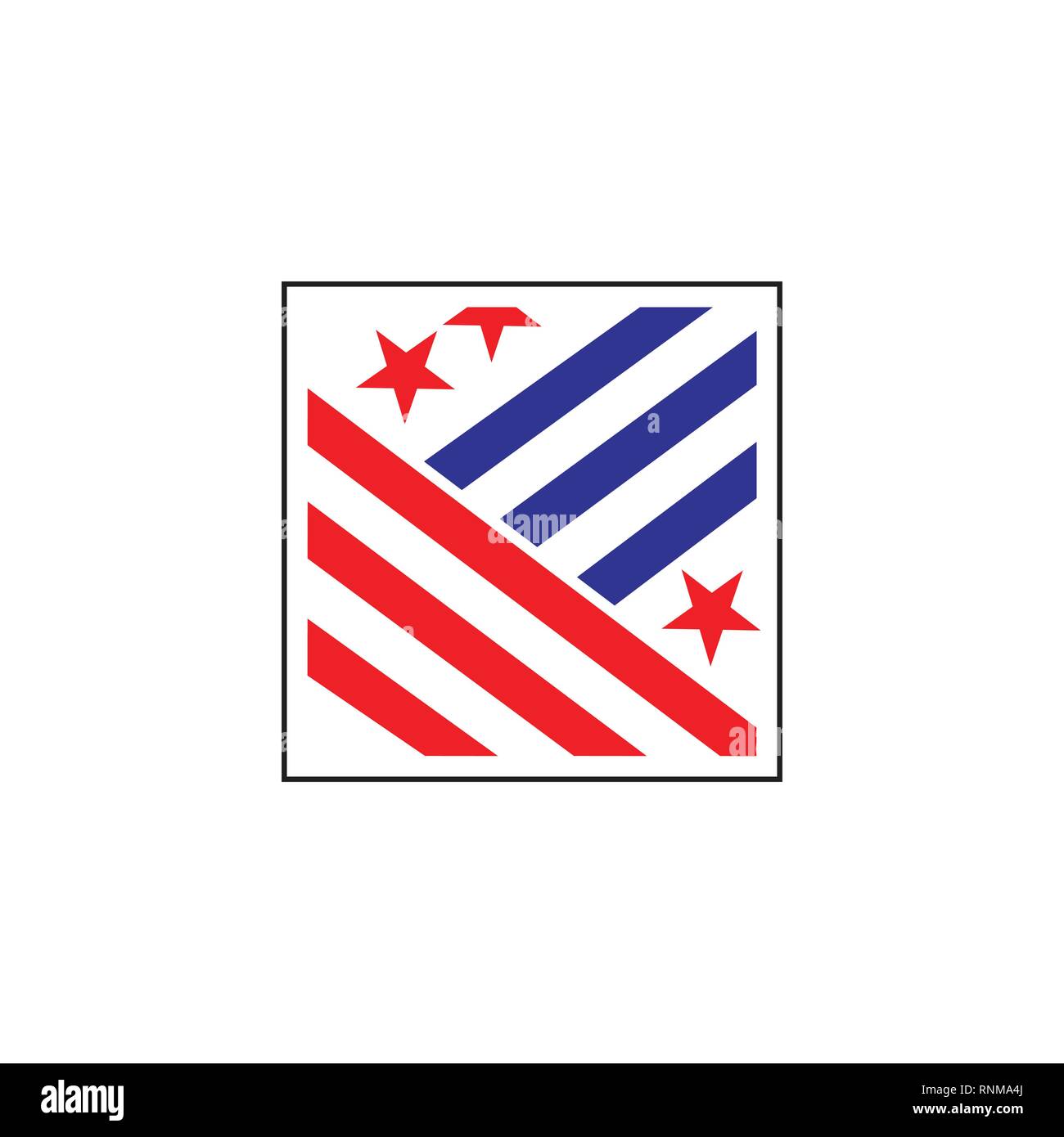 Stelle e nastro semplice vettore logo Illustrazione Vettoriale