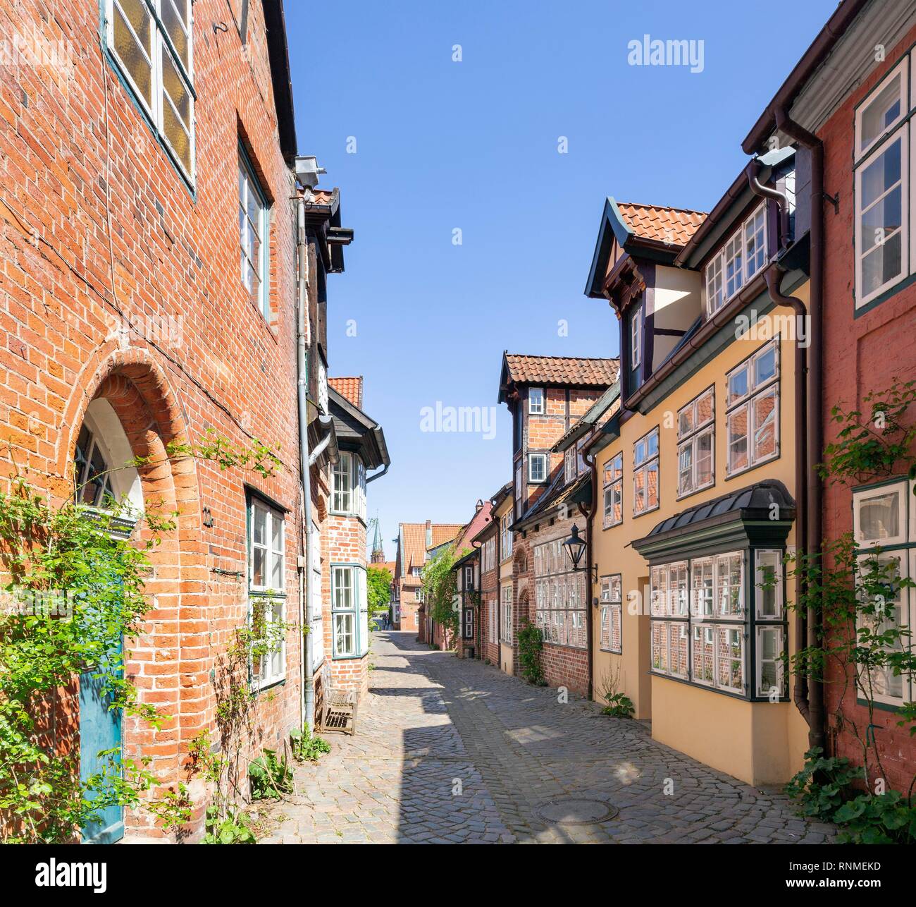 Città storica case della via auf dem Meere, Città Vecchia, Lüneburg, Bassa Sassonia, Germania Foto Stock