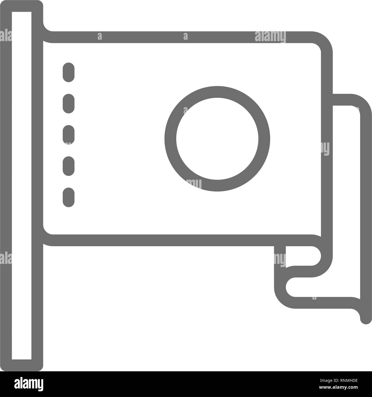 Bandiera giapponese icona linea. Isolato su sfondo bianco Illustrazione Vettoriale