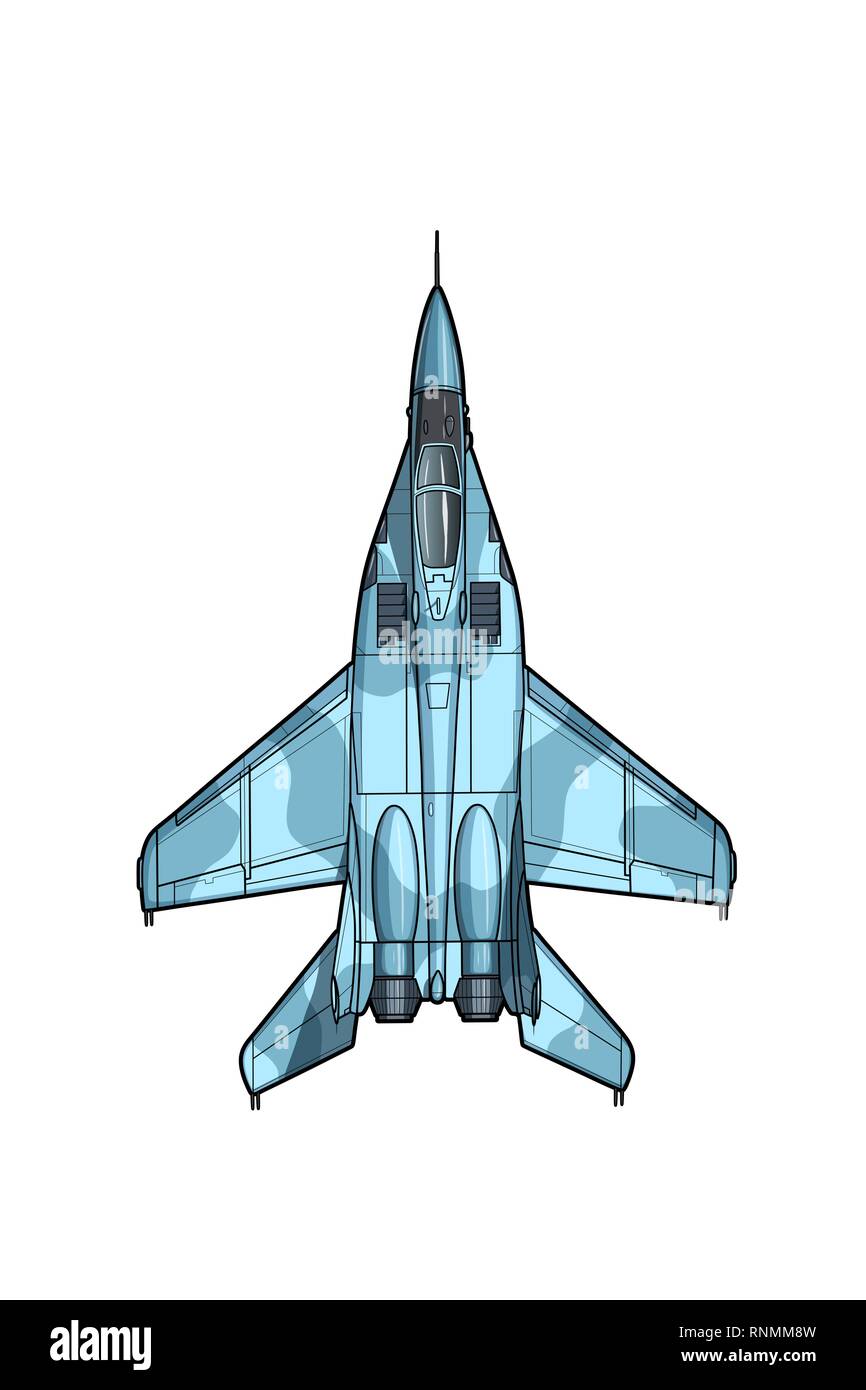 Russo moderno jet fighter aircraft. Tracciato di vettore Illustrazione Vettoriale