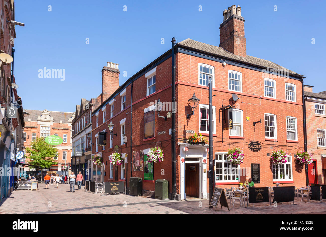 Leicester il globo Inn una vecchia scuola-real ale pub risalente al 1720 Silver street Leicester,leicestershire,East Midlands,l'Inghilterra,uk,GB,l'Europa Foto Stock