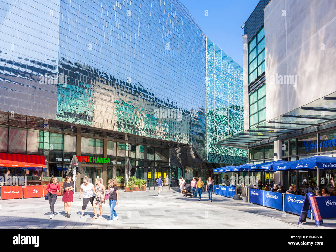 Highcross Shopping Centre in vetrina complesso di cinema e ristoranti Leicester city centre Leicestershire East Midlands England Regno Unito GB Europa Foto Stock