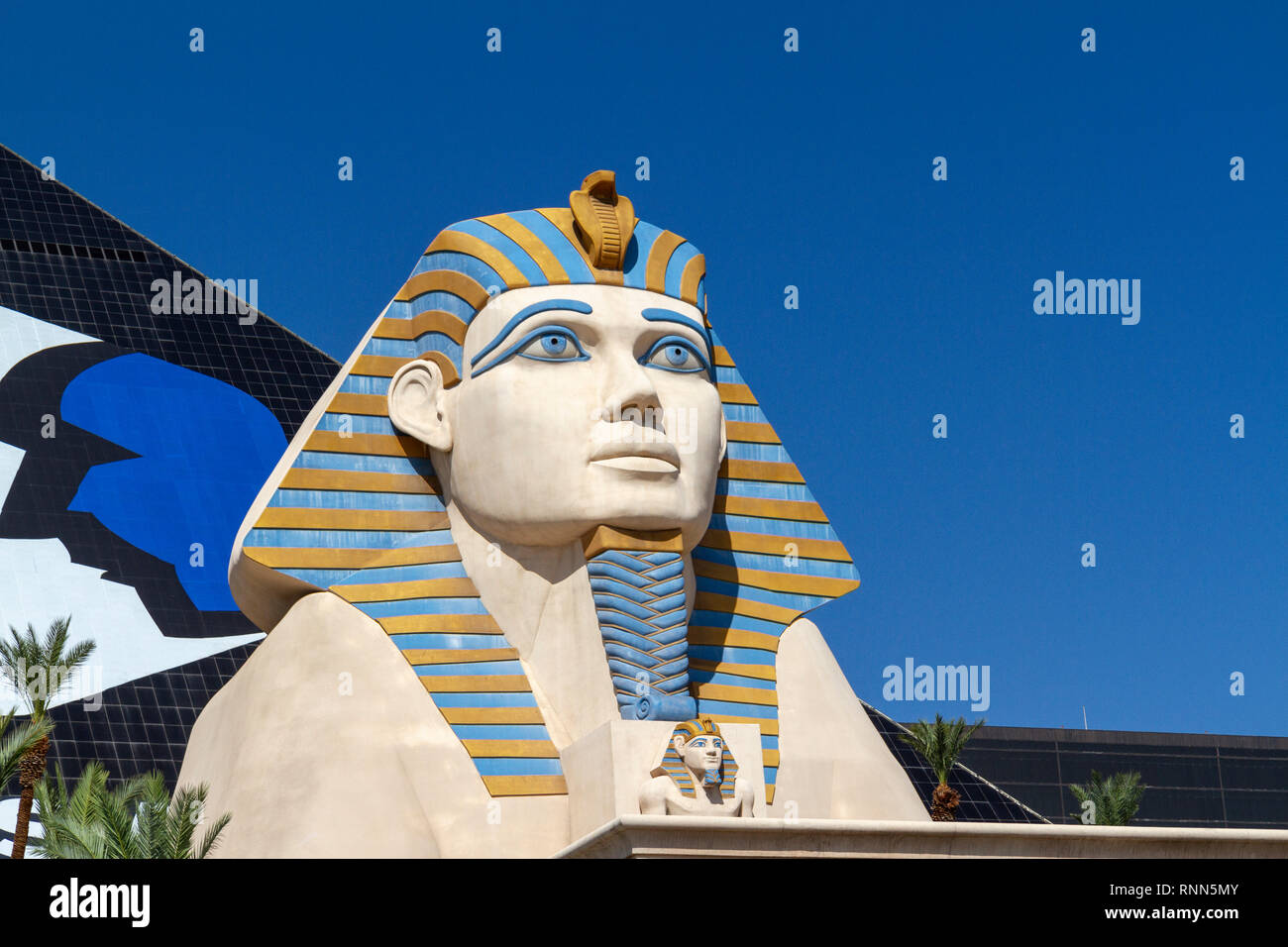 Close up della Sfinge fuori il Luxor Hotel Las Vegas (Città di Las Vegas, Nevada, Stati Uniti. Foto Stock