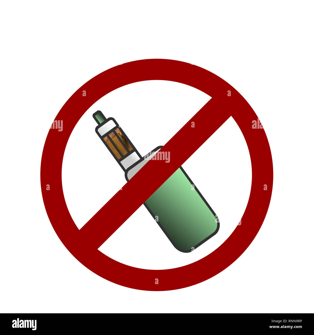 No vaping area di notifica. No le sigarette elettroniche segno. Foto Stock
