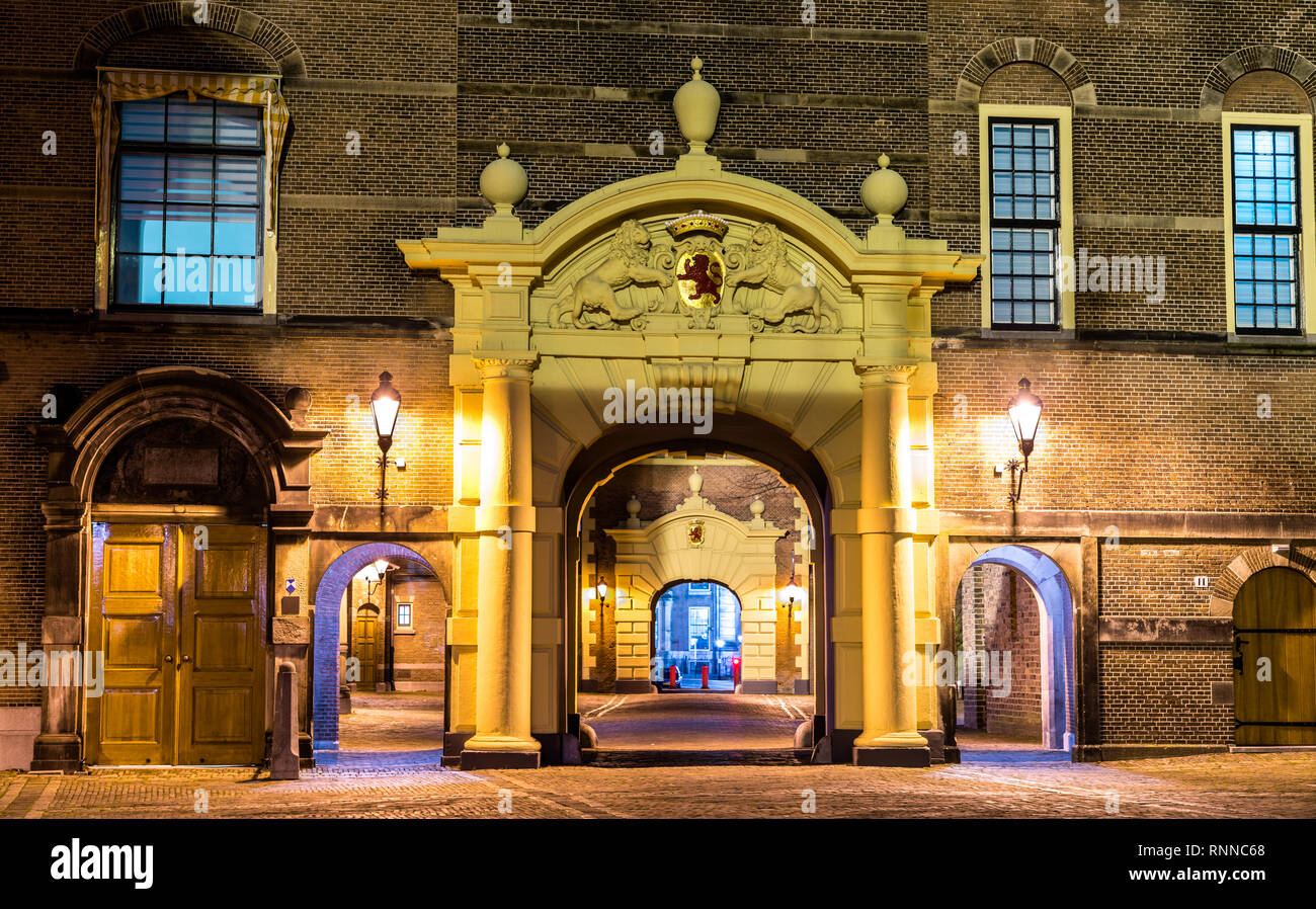 Cancello al Binnenhof a l'Aia, Paesi Bassi Foto Stock