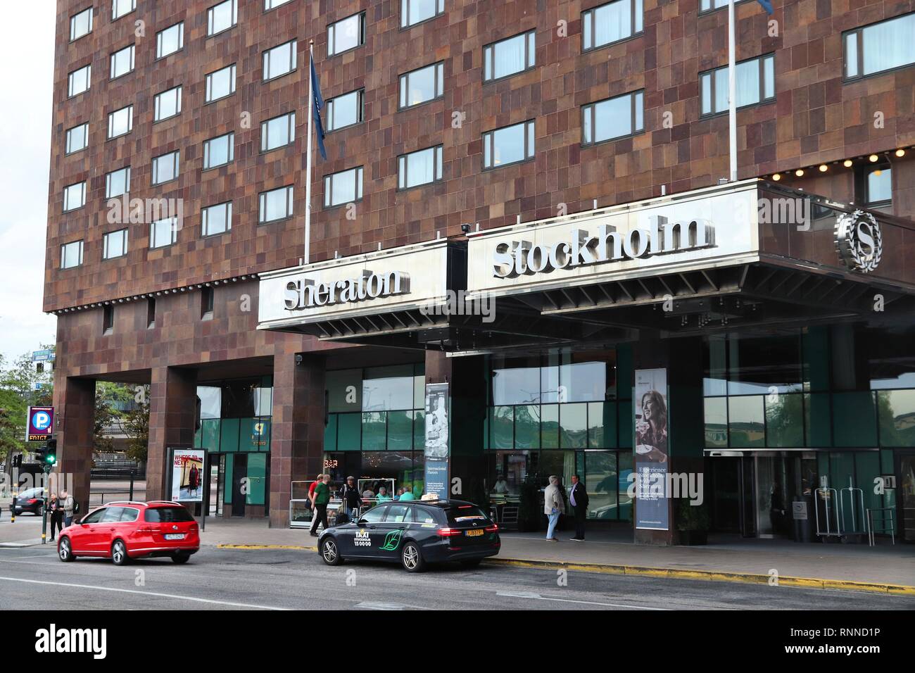 Stoccolma, Svezia - 24 agosto 2018: Sheraton Hotel di Stoccolma, Svezia. Lo Sheraton è il marchio di proprietà di Marriott International. Foto Stock
