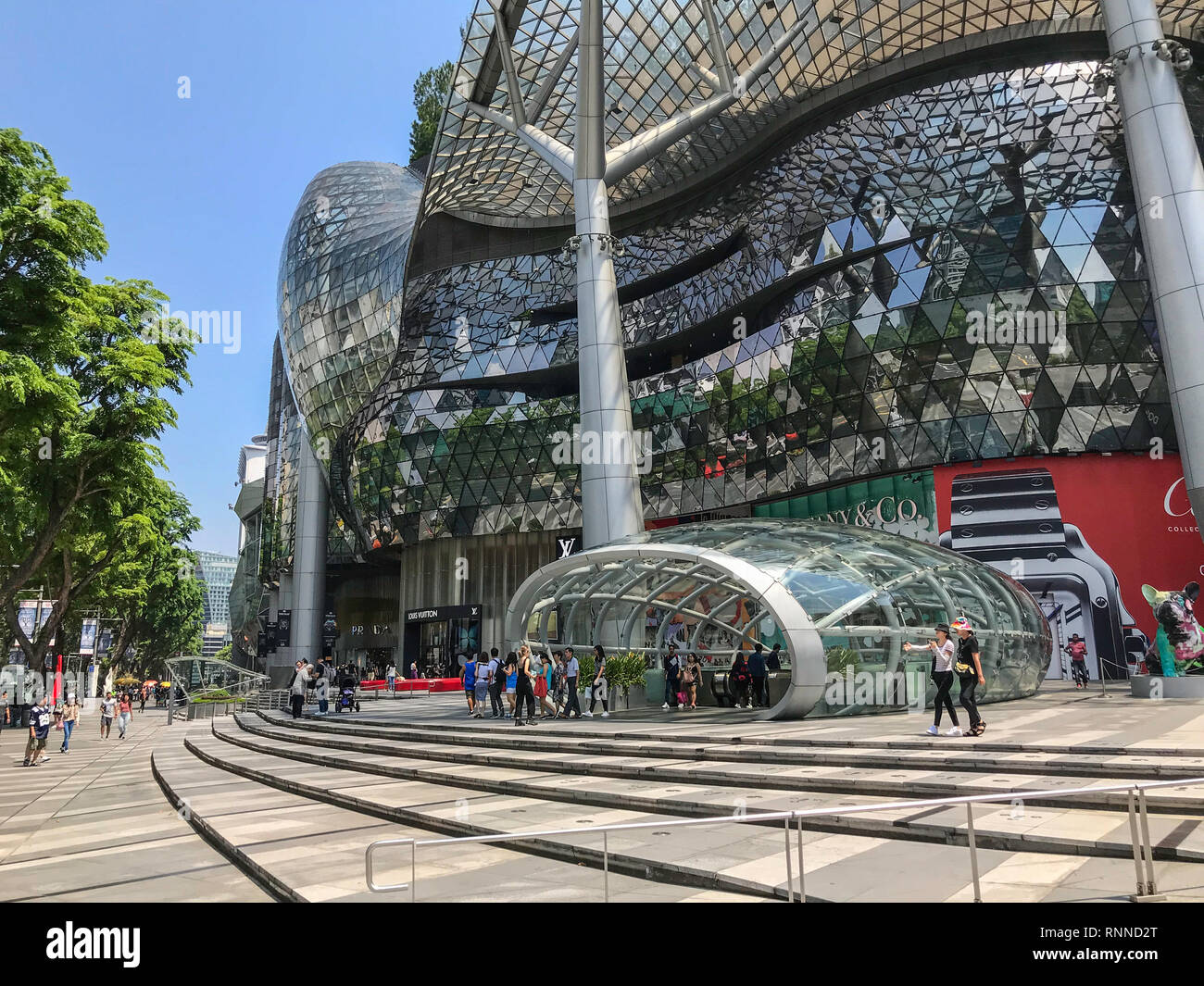 Di Singapore, Orchard Road MRT Mass Rapid Transit Entrata Uscita punto. Foto Stock