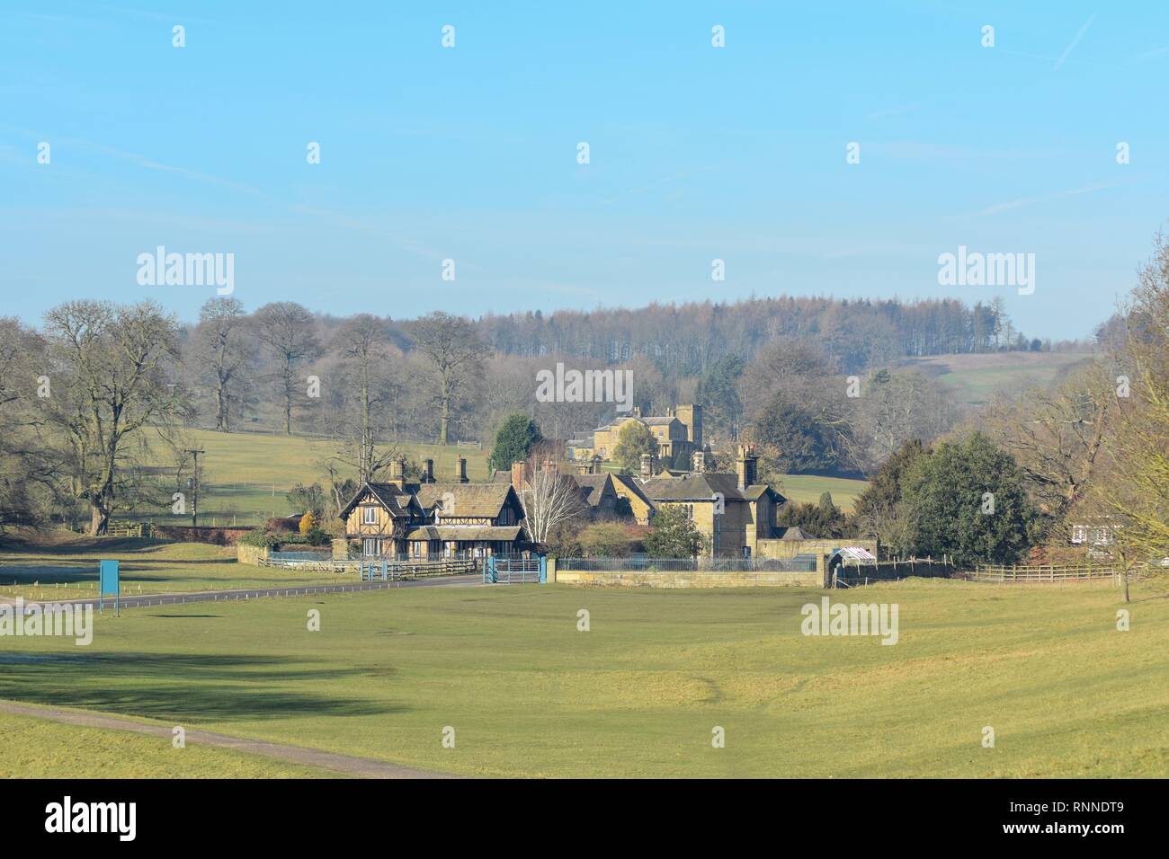 Villaggio di Edensor Peak District Foto Stock