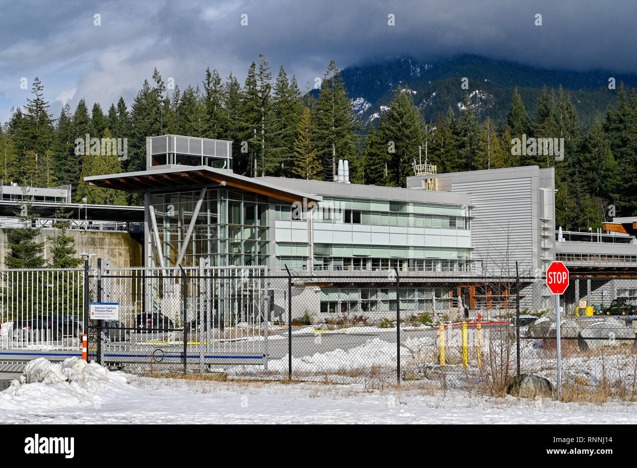 Metro Vancouver Seymour Capilano acqua impianto di filtrazione, North Vancouver, British Columbia, Canada Foto Stock