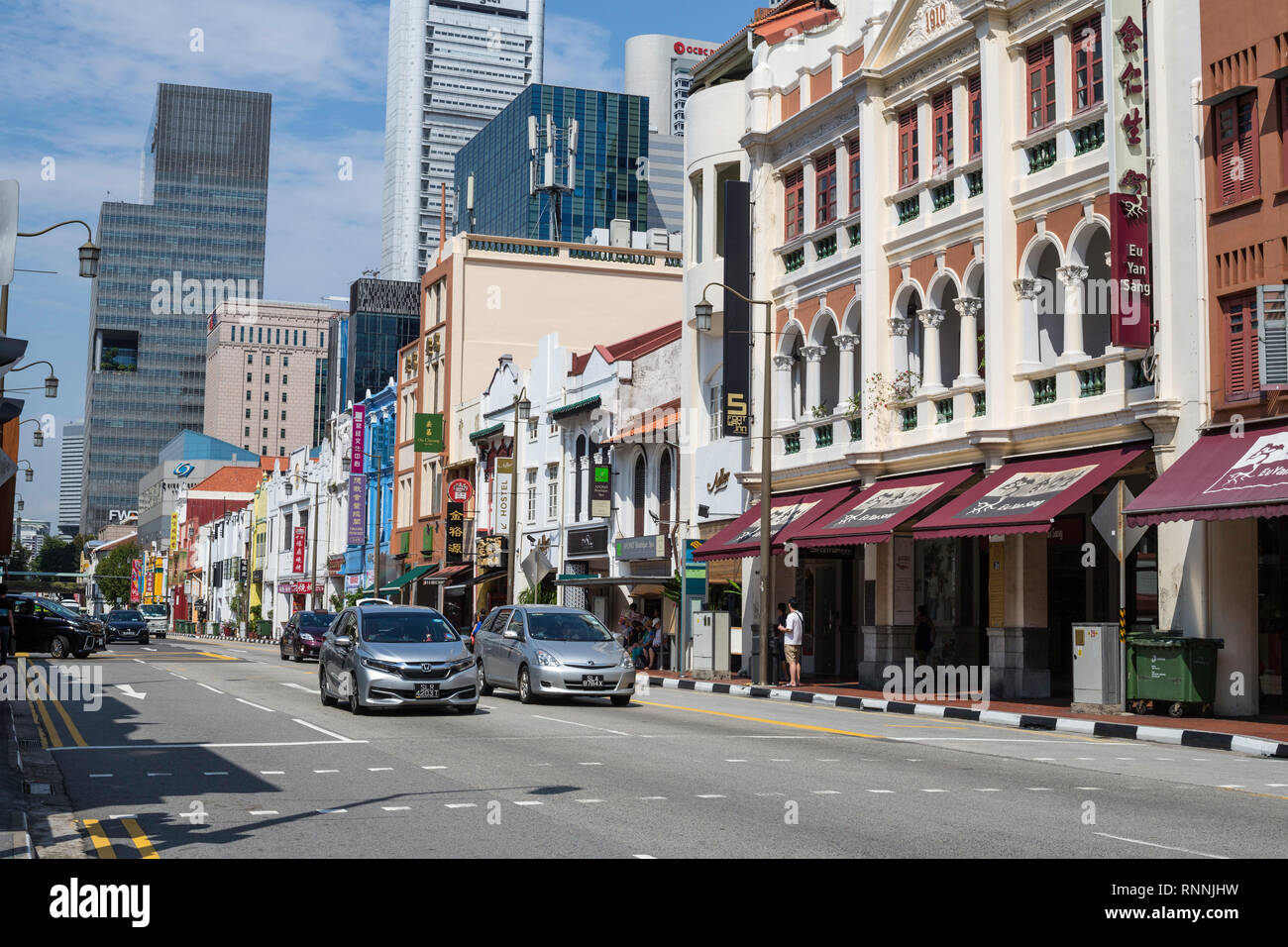 Singapore, South Bridge Road Street scene, Chinatown. Foto Stock
