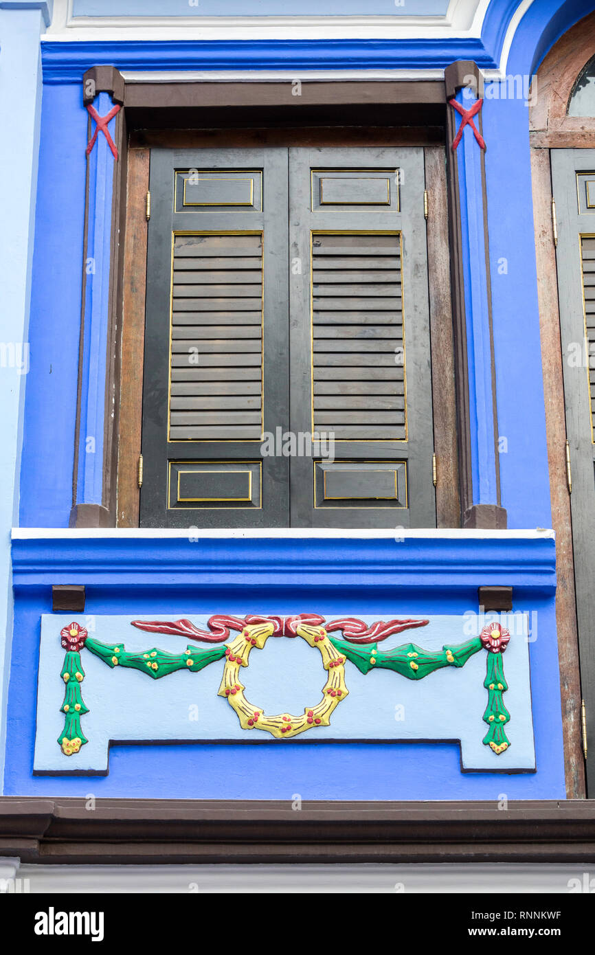 Singapore. Emerald Hill Road. Decorazione su inizio xx secolo Cinese Tradizionale Casa. Foto Stock