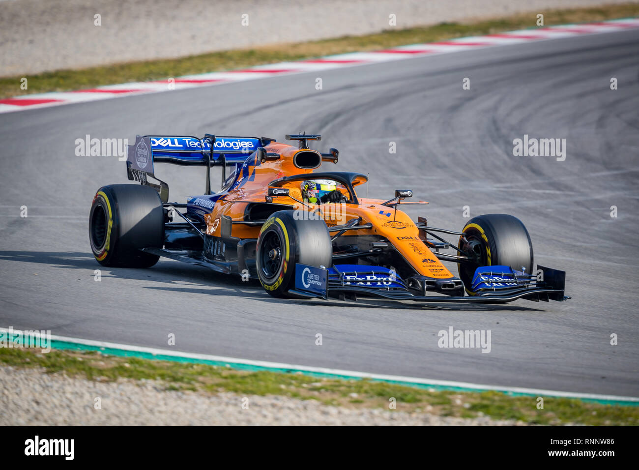 Barcellona, Spagna. 19 Feb, 2019. Lando Norris della McLaren durante il secondo viaggio di test F1 giorni nel circuito di Montmelò. Credito: SOPA Immagini limitata/Alamy Live News Foto Stock