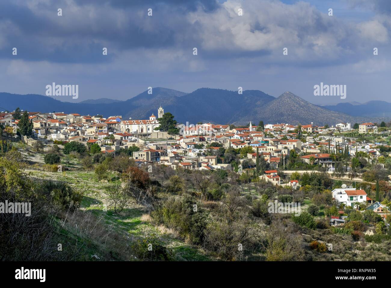 Villaggio di montagna Pano Lefkara, Repubblica di Cipro, Cipro Foto Stock