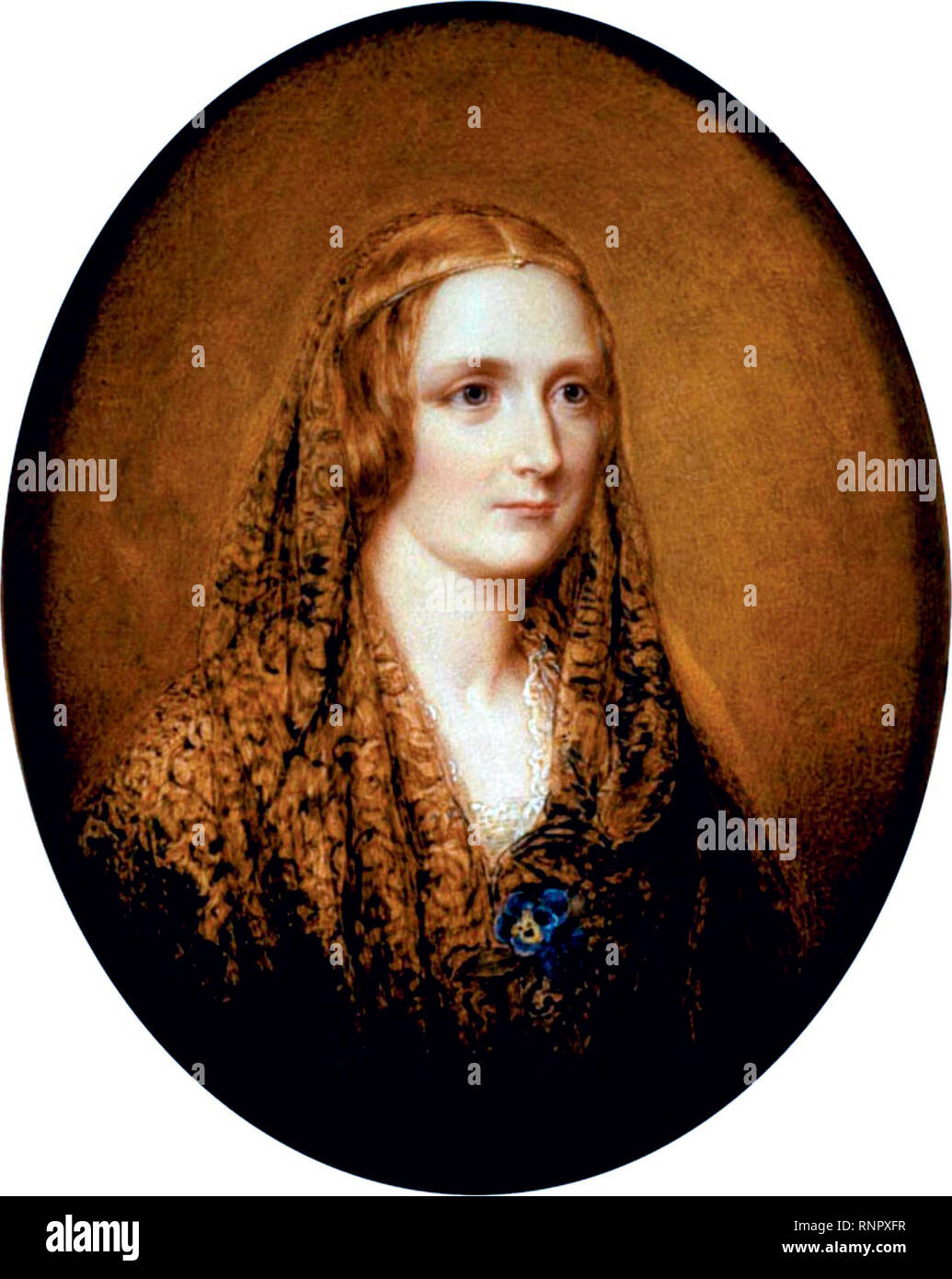 Mary Shelley ritratto da Reginald Easton, 1857 Foto Stock