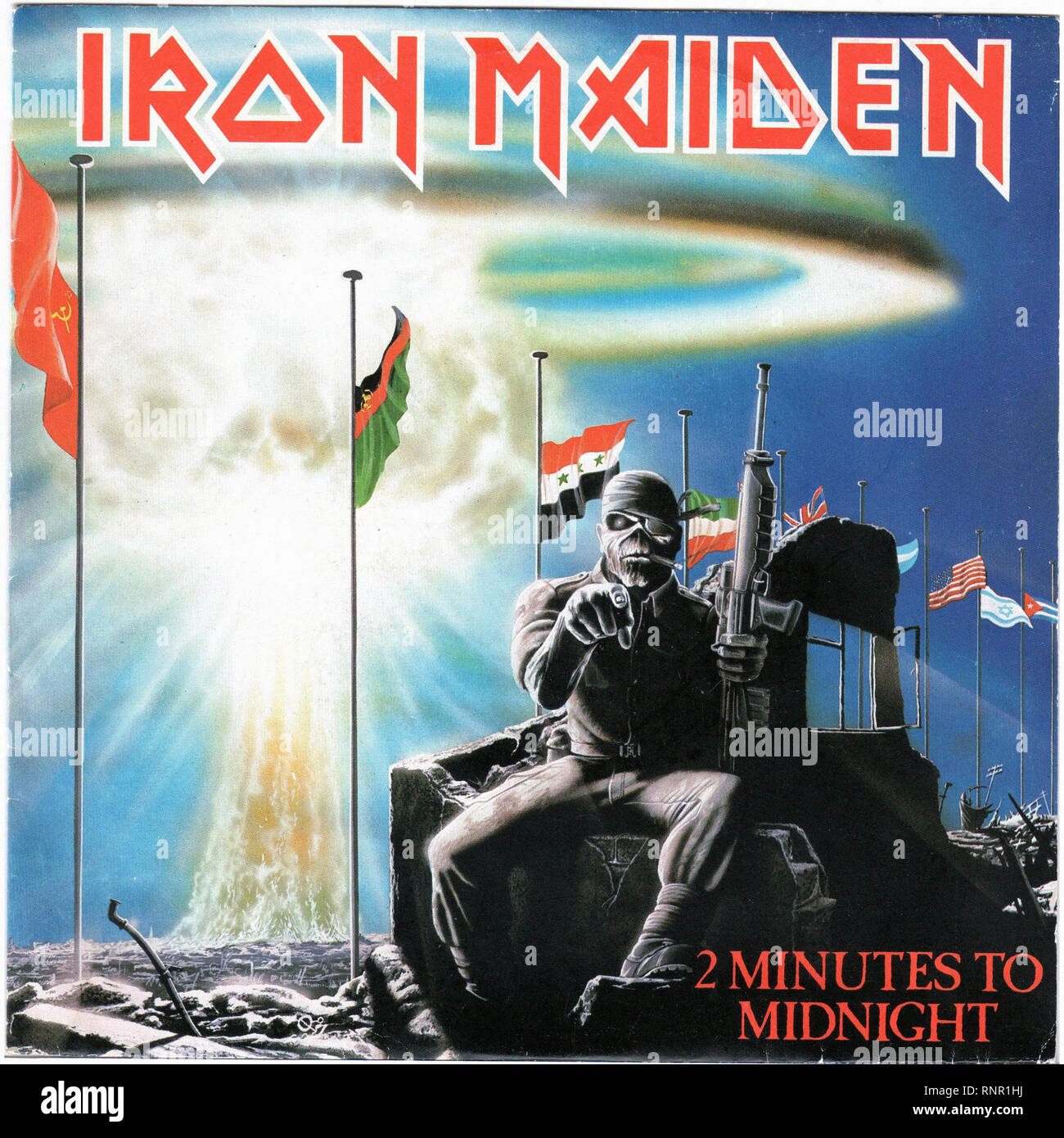 Iron Maiden - 2 minuti a mezzanotte - Vintage Cover album Foto Stock
