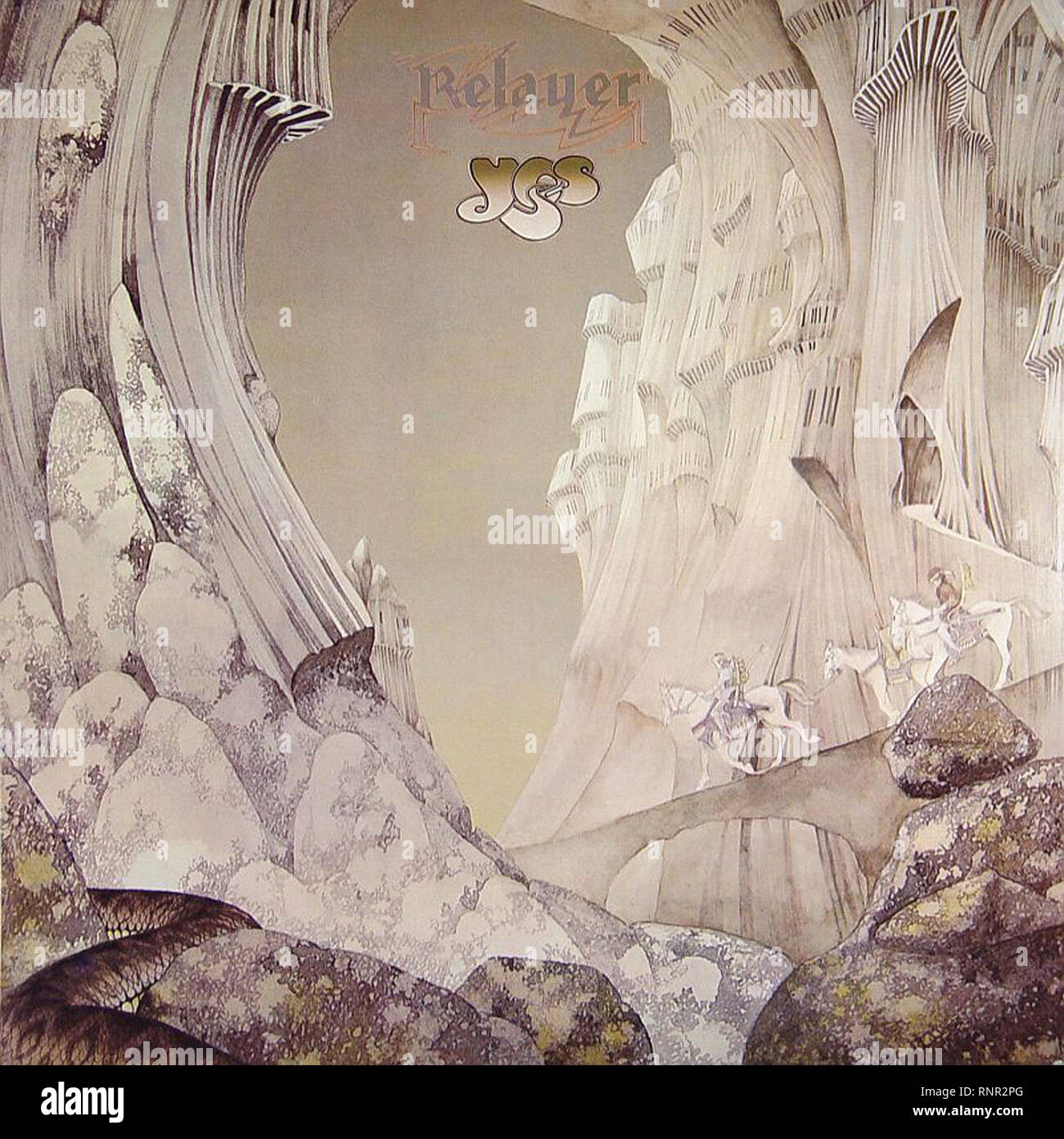 Sì Relayer - Vintage Cover album Foto Stock