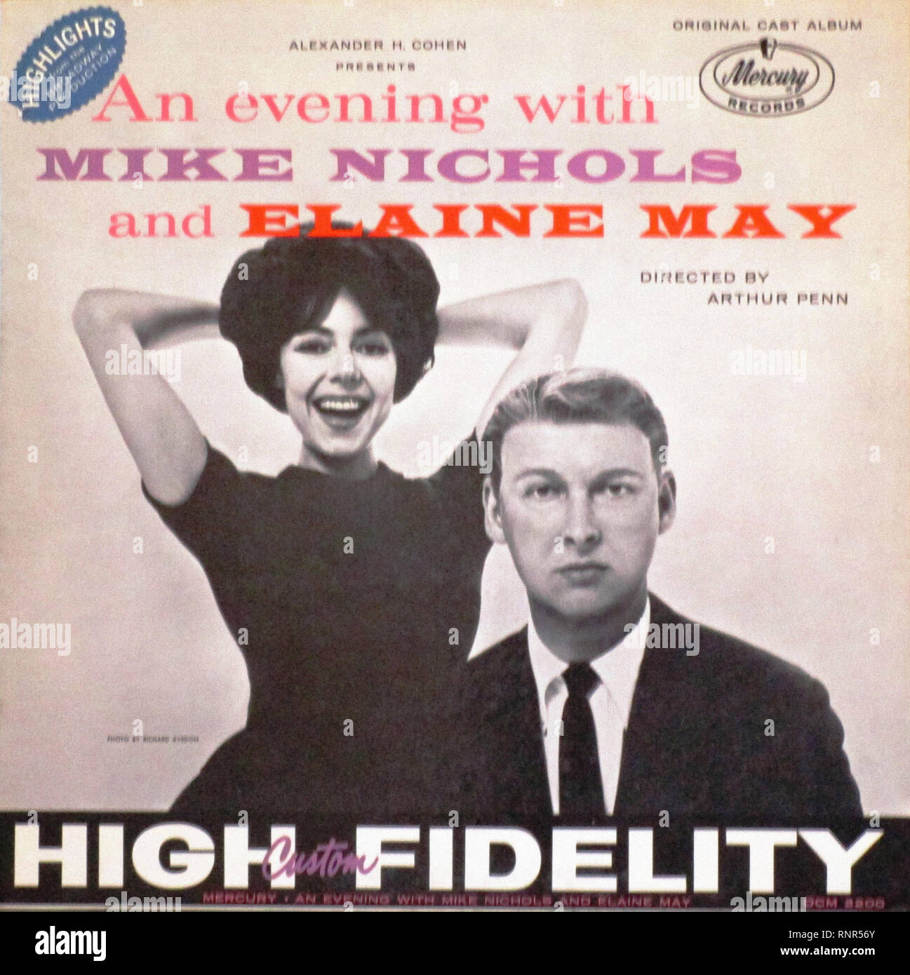 Commedia Vintage LP in vinile coprire una serata con Mike Nichols e Elaine Maggio 1961 Foto Stock