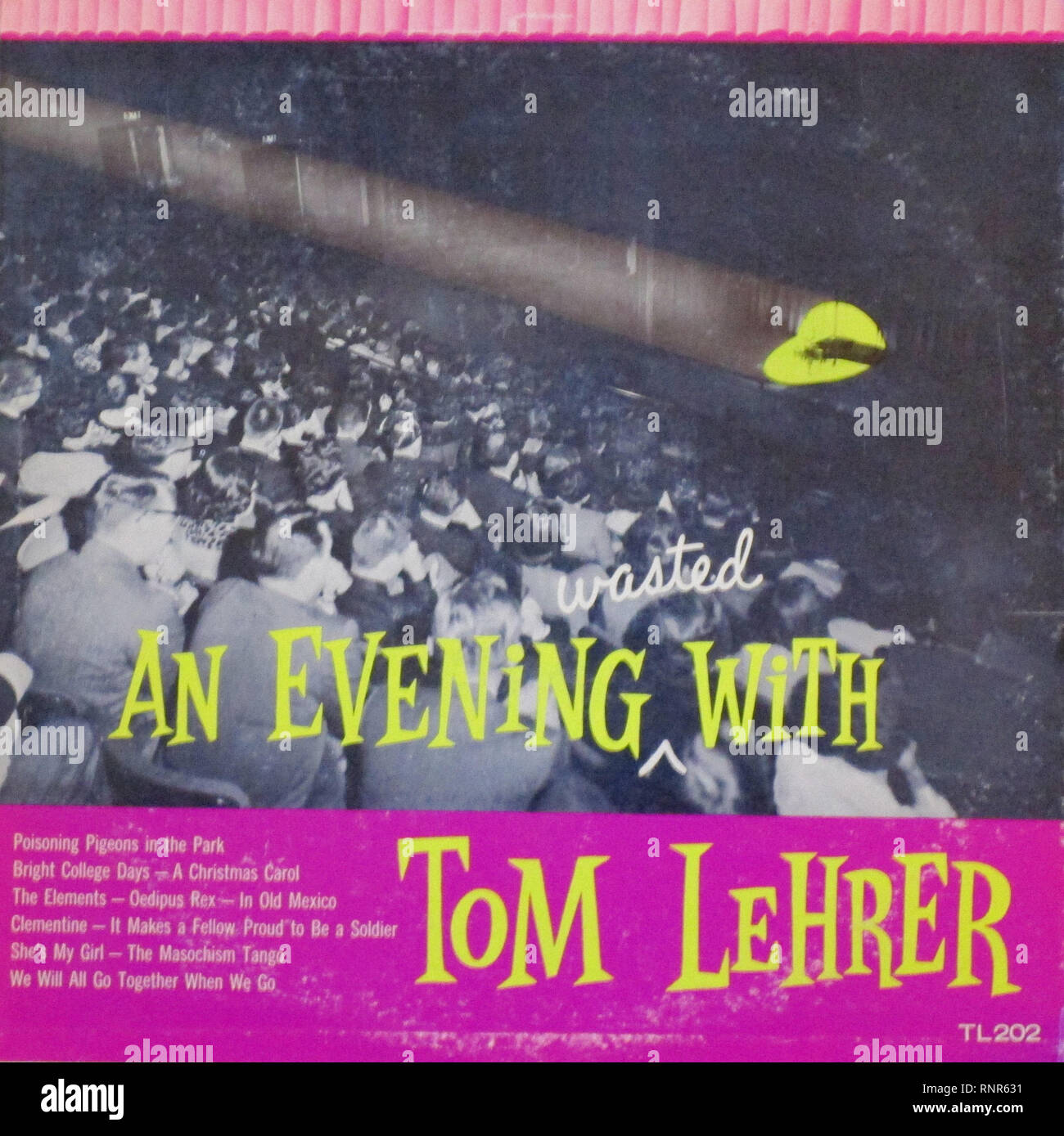 Vintage LP in vinile coprire una serata sprecata con Tom Lehrer 1959 Foto  stock - Alamy