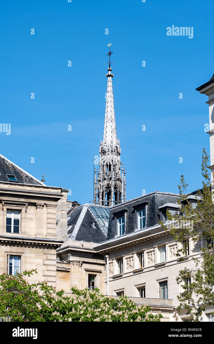 Tetti di Parigi con la Sainte Chapelle Foto Stock