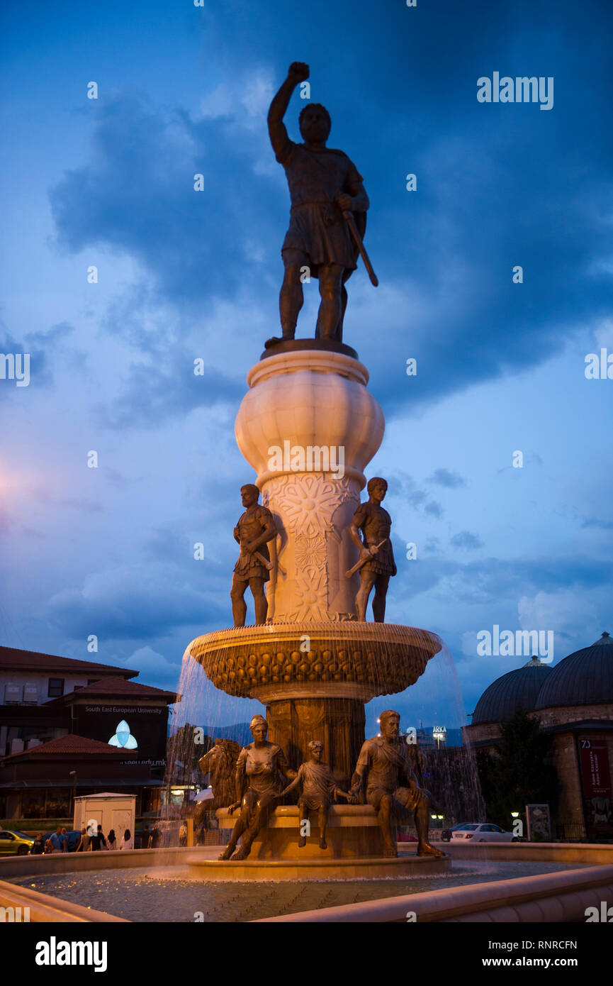 Filippo di Macedon statua, Skopje, Macedonia Foto Stock