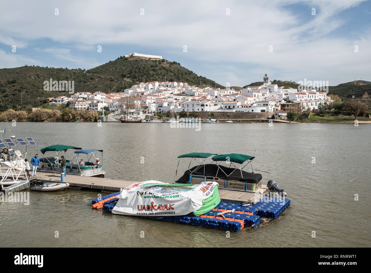 Sanlúcar de Guadiana, fiume Guadiana, Febbraio 2019 Foto Stock