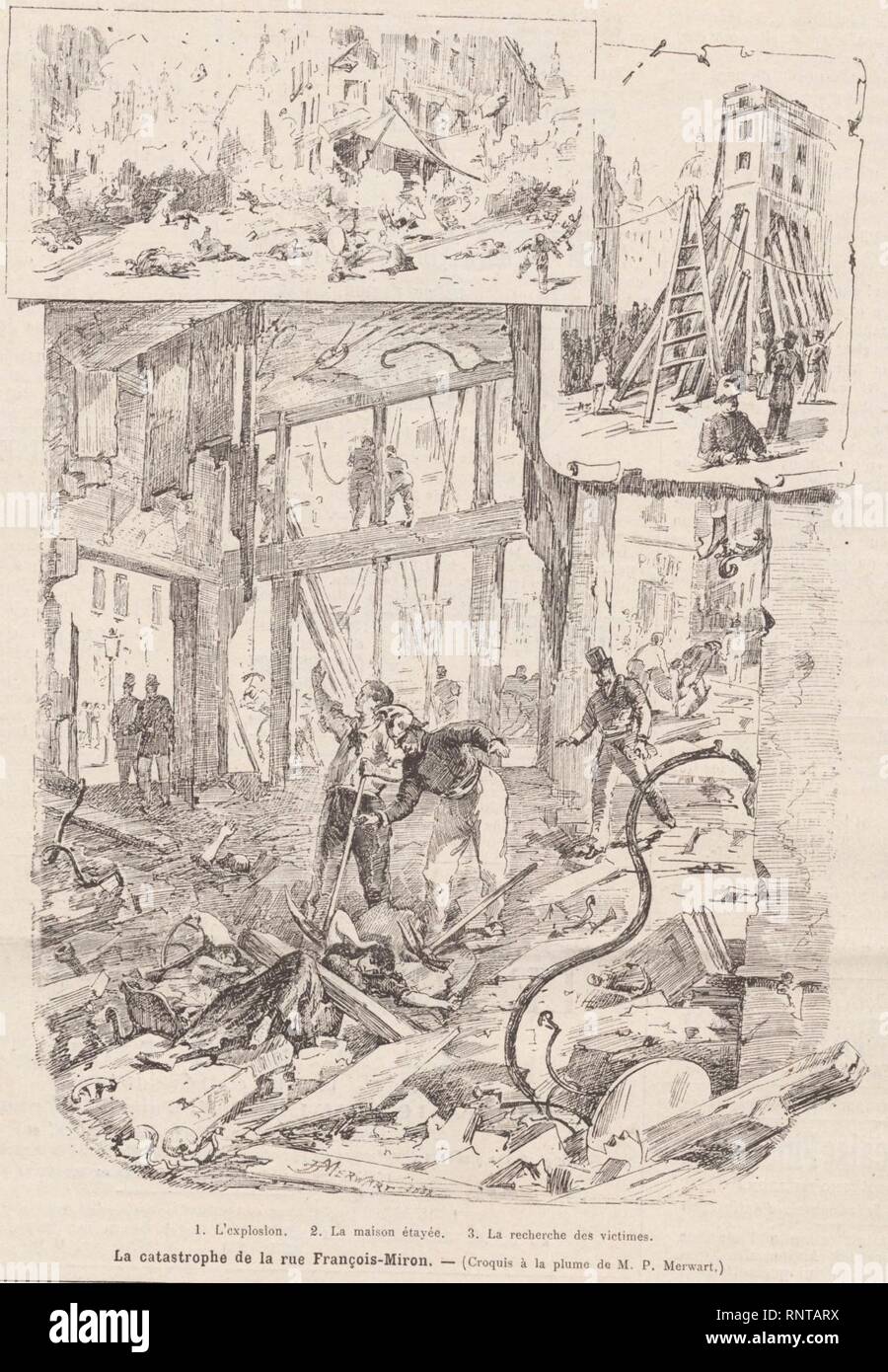 La catastrofe de la rue François-Miron 01. Foto Stock