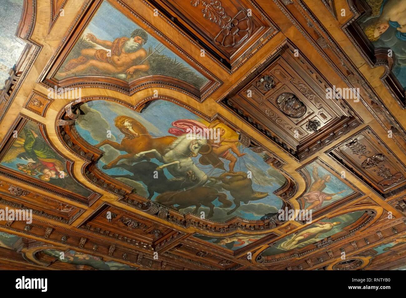 Soffitto - bella camera dalla casa del Peller, 1610-1611 - Foto Stock