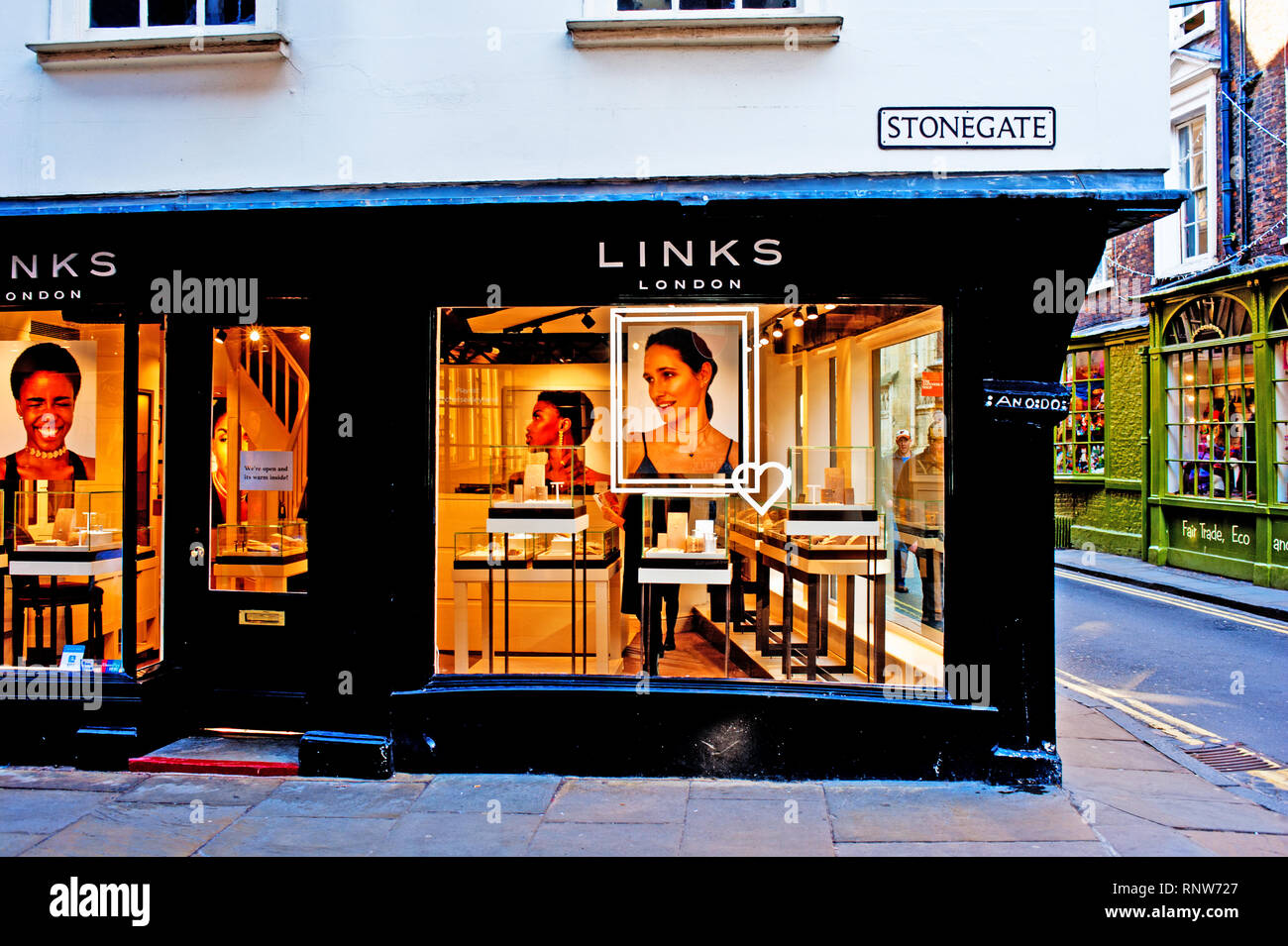 Links di Londra Shop, Stonegate, York, Inghilterra Foto Stock