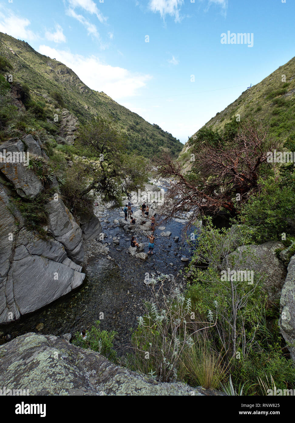 I turisti escursioni a Reserva riserva Florofaunistica, Merlo, San Luis, Argentina. Foto Stock