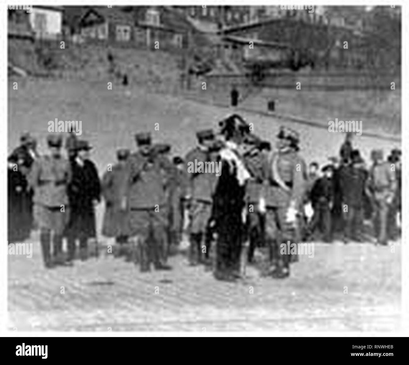 Cerimonia alla presenza del maggiore Cosma Manera e di alcuni ufficiali della Missione Militare Italiana in Siberia (Kirsanoff, 1917). Foto Stock